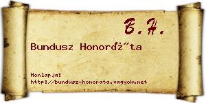 Bundusz Honoráta névjegykártya
